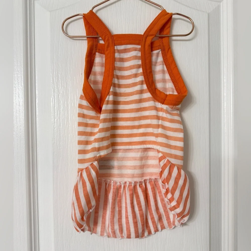 American Kennel Club white and orange sleeveless dog dress size M